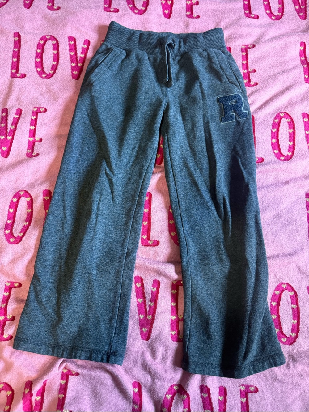 Roots Kids Dark Gray/ blue Pull-On Joggers with 'R' Patch